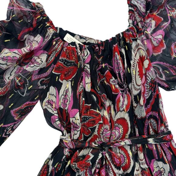 By Anthropologie Sweeping Off-The-Shoulder Maxi Dress Size XL Floral Flowy - Picture 8 of 16